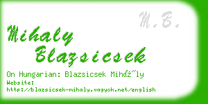 mihaly blazsicsek business card